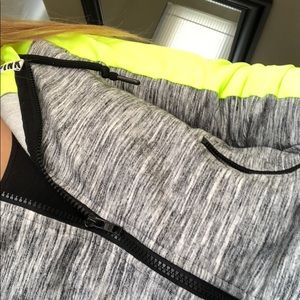 PINK green and gray zipper hoodie jacket